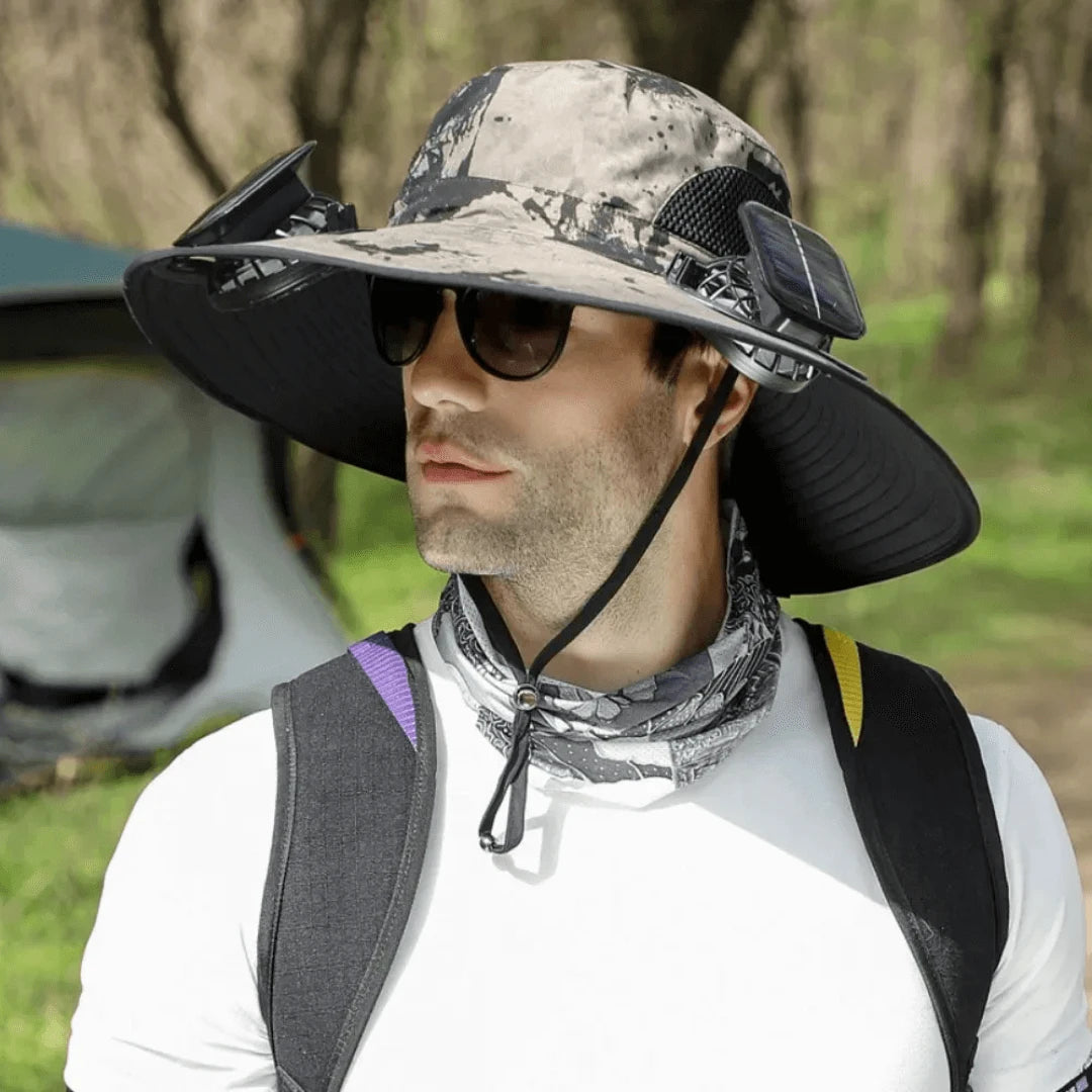 Zelva - Sombrero de sol con doble ventilador
