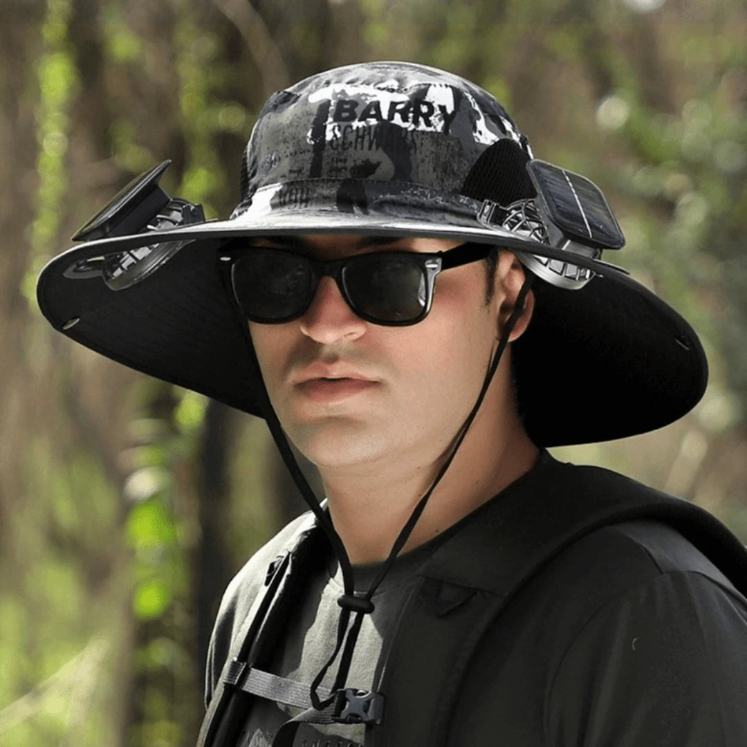 Zelva - Sombrero de sol con doble ventilador