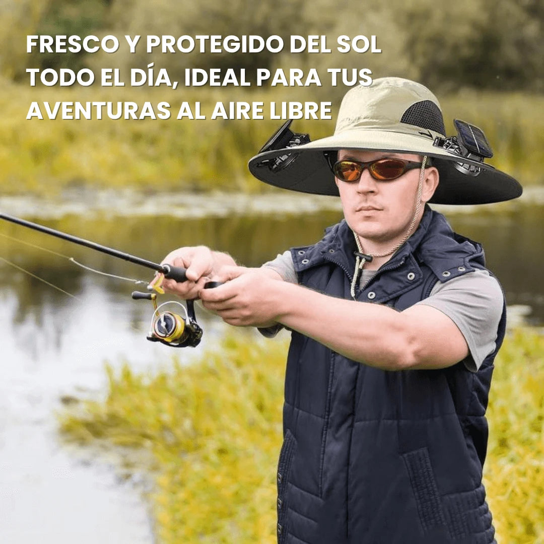 Zelva - Sombrero de sol con doble ventilador