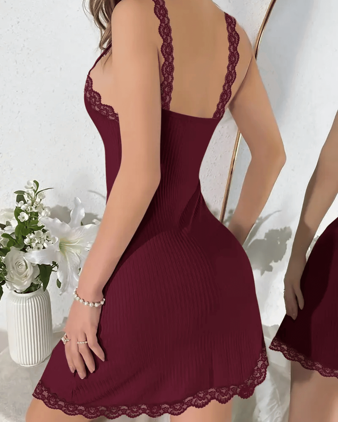 Vestido Slip con Encaje