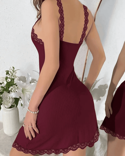 Vestido Slip con Encaje